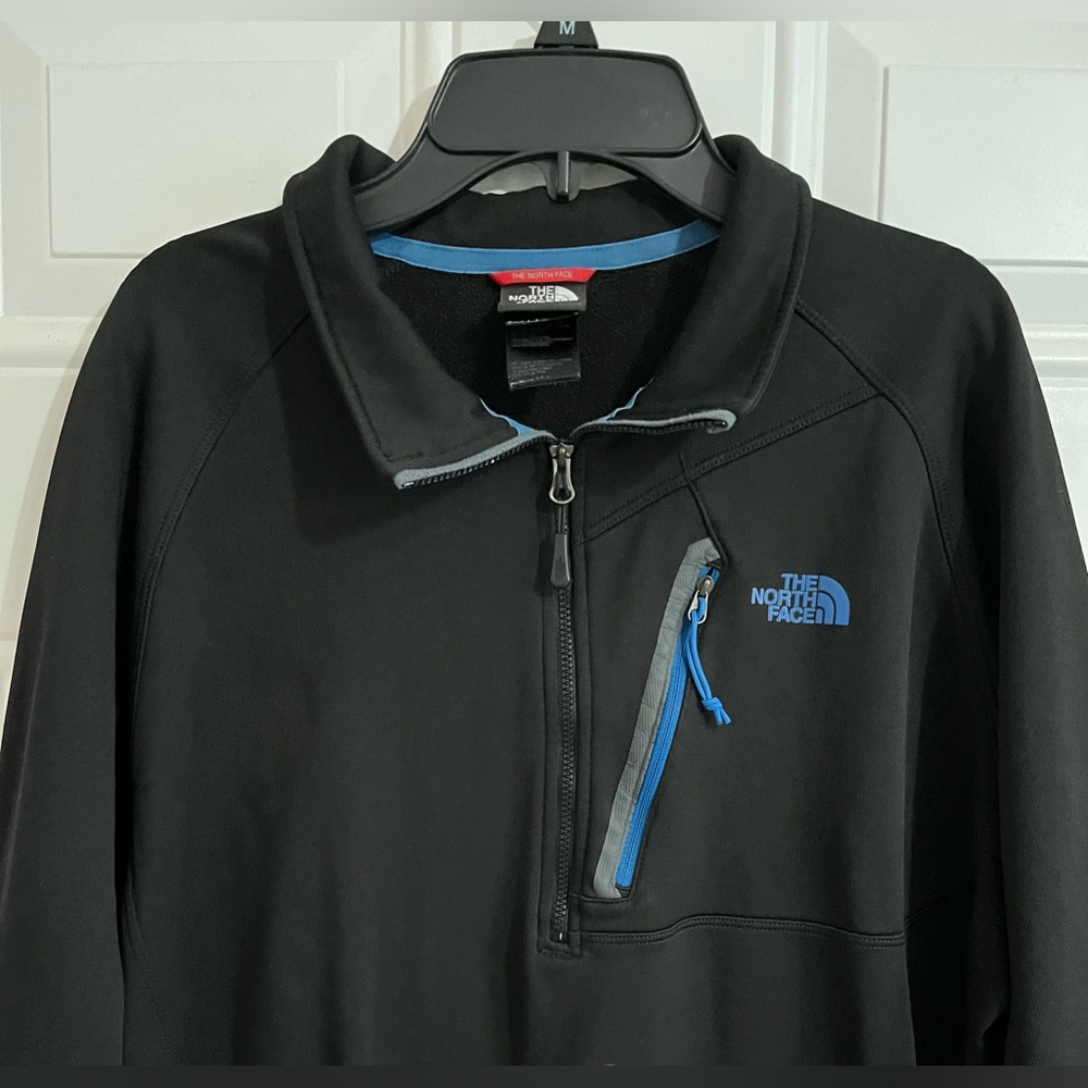 The North Face 1/4 Zip Black Pullover Sweatshirt Canyonland Fleece Outdoor Men M